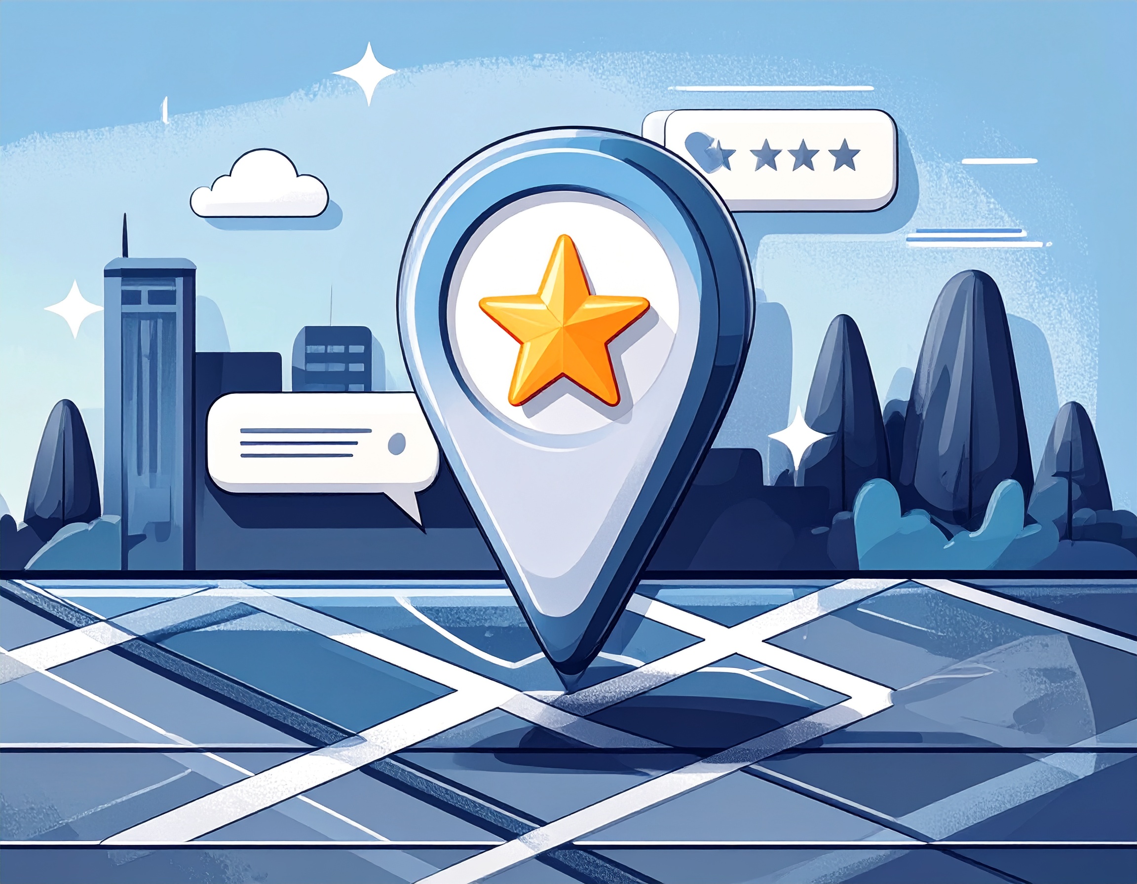 image d'une maps google avec une étoile d'avis client