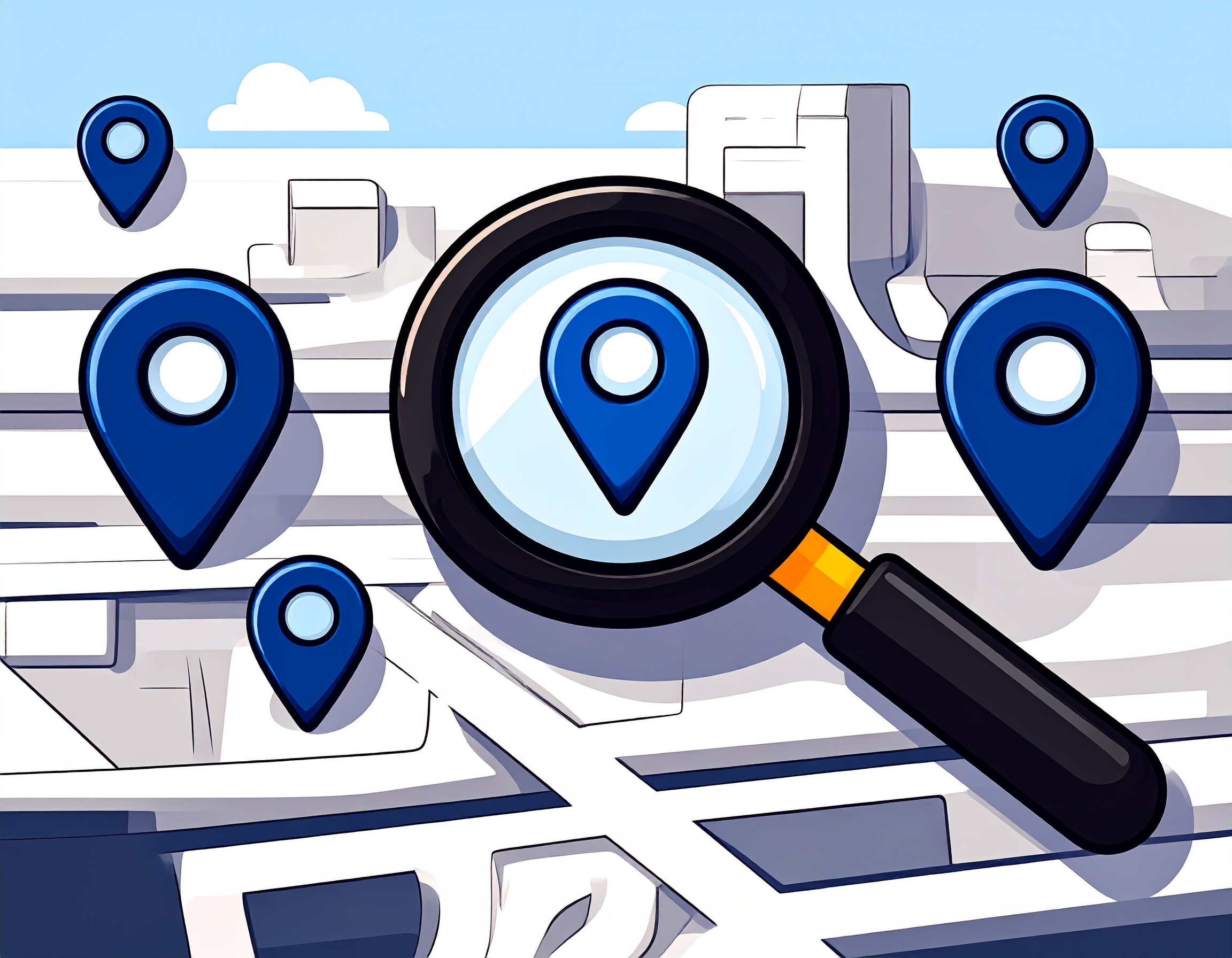 image d'une loupe cherchant les citations locale pour du référencement naturel