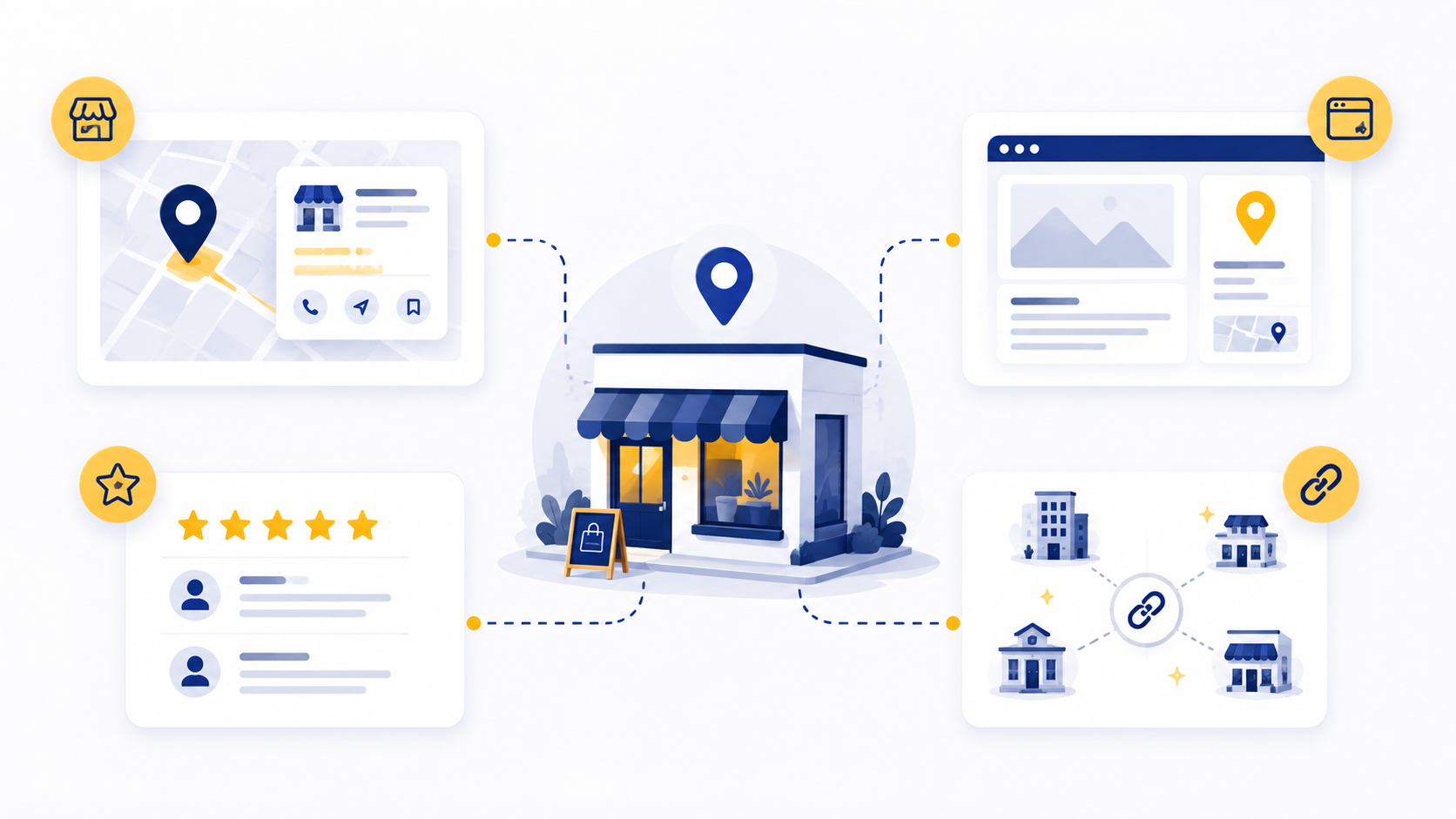 Illustration d'une entreprise visible sur Google et Google Maps grâce au référencement local